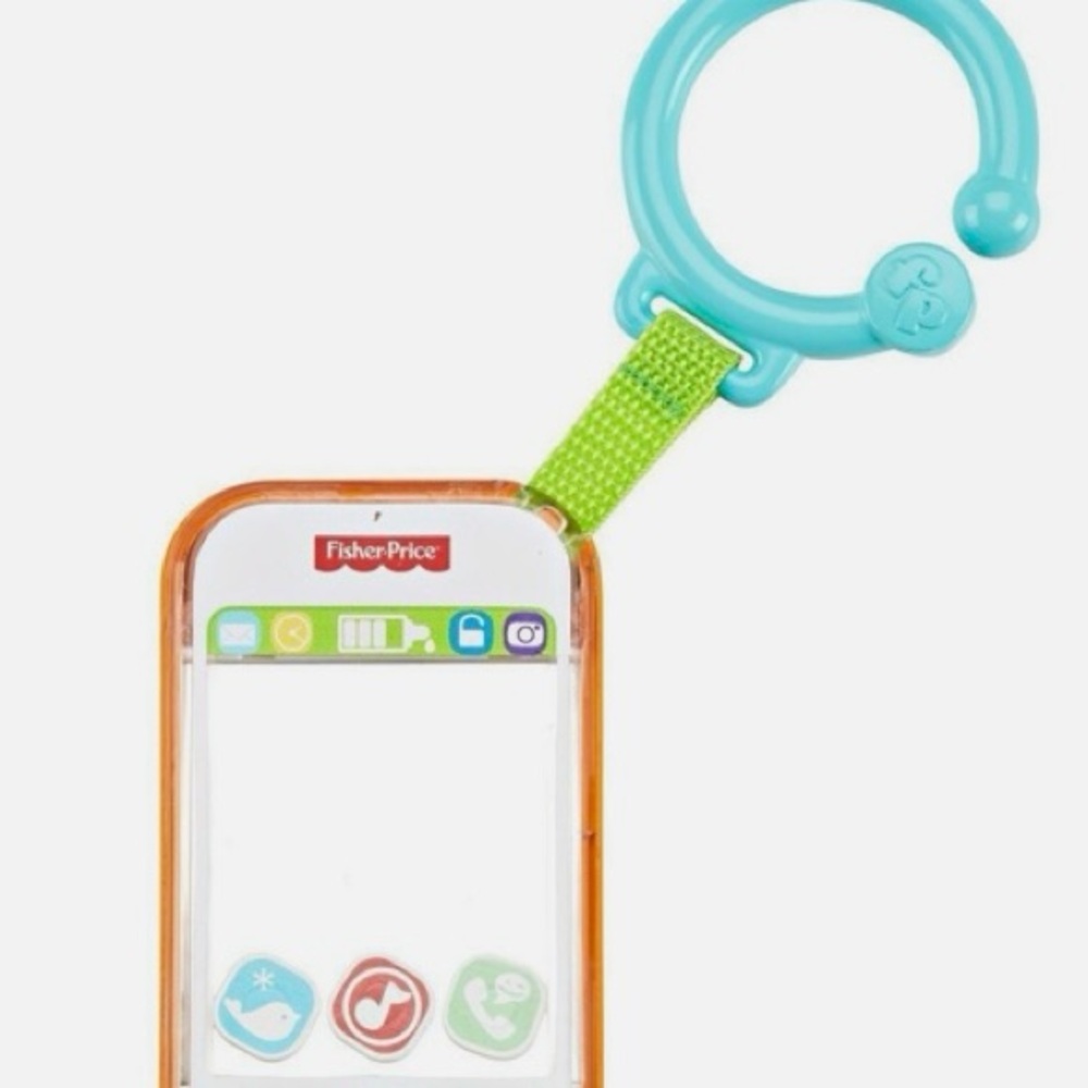 Fisher-Price Orange Frame Toy Phone with Teal Clip